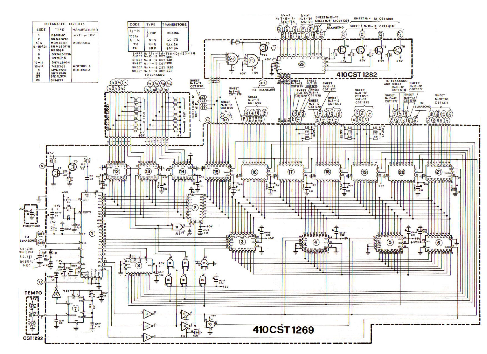Elka 410CST1269 Schematic